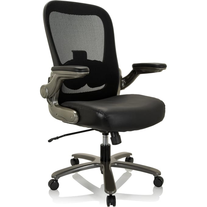 Zware bureaustoel / Bureaustoel INSTRUCTOR T I Titan XXL Netstof / Leder zwart hjh OFFICE