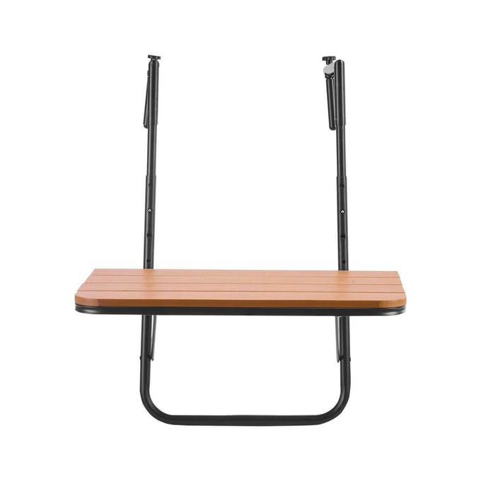 Table Suspendue de Balcon 25 x 24 po Table de Bar pour Garde-Corps de Patio Réglable
