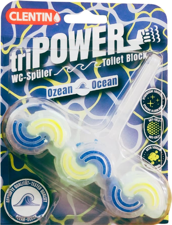 Clentin Tri-Power WC blokje Oceaan Fris