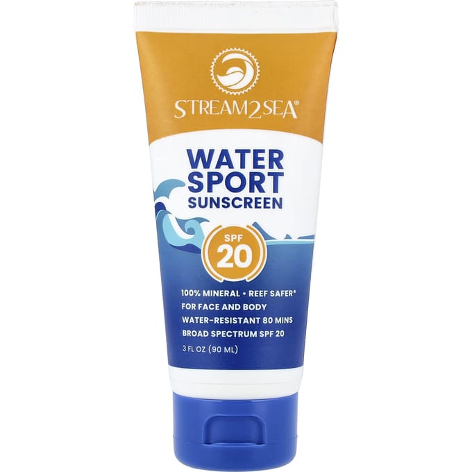 Stream2Sea, zonnebrandcrème, sport, SPF 20, 3 fl oz (90 ml) white