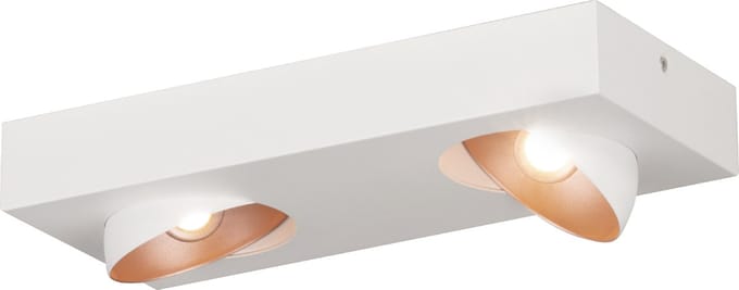 EGLO Ronzano - wand/plafondlamp - 2-lichts - wit/roségoud