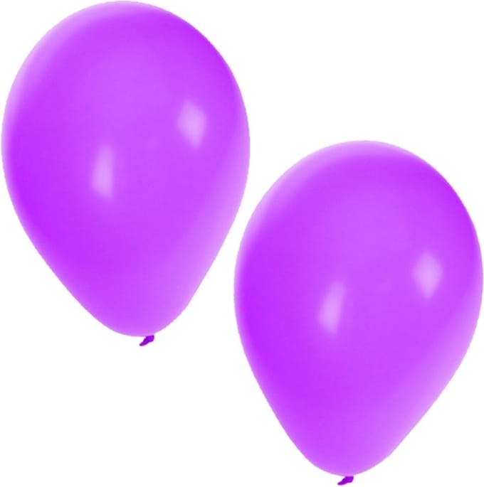 Feest ballonnen - paars - 100x stuks - ca. 27 cm - verjaardag versiering