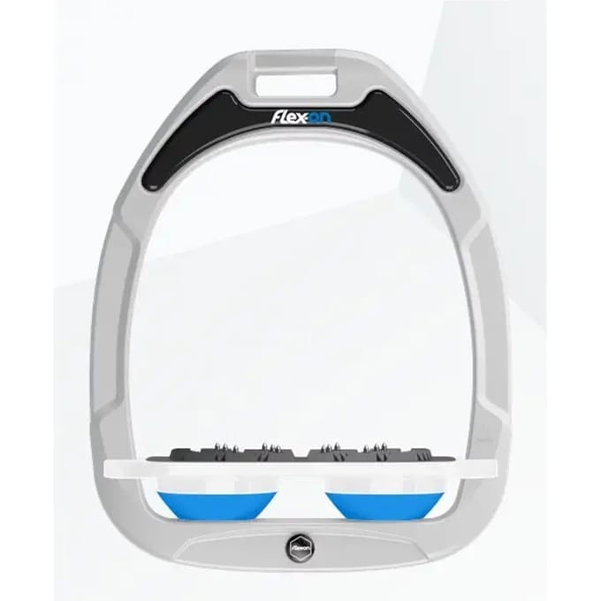 Platte Ultra Grip stijgbeugels Wit/Wit/Blauw Flex-On Green Composite