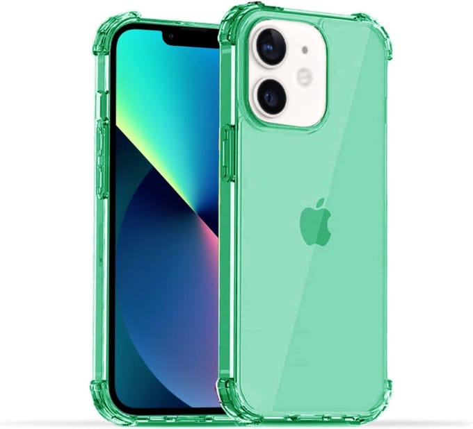 Smartphonica iPhone 12 Pro Max transparant siliconen hoesje - Groen geschikt voor iPhone 12 Pro Max