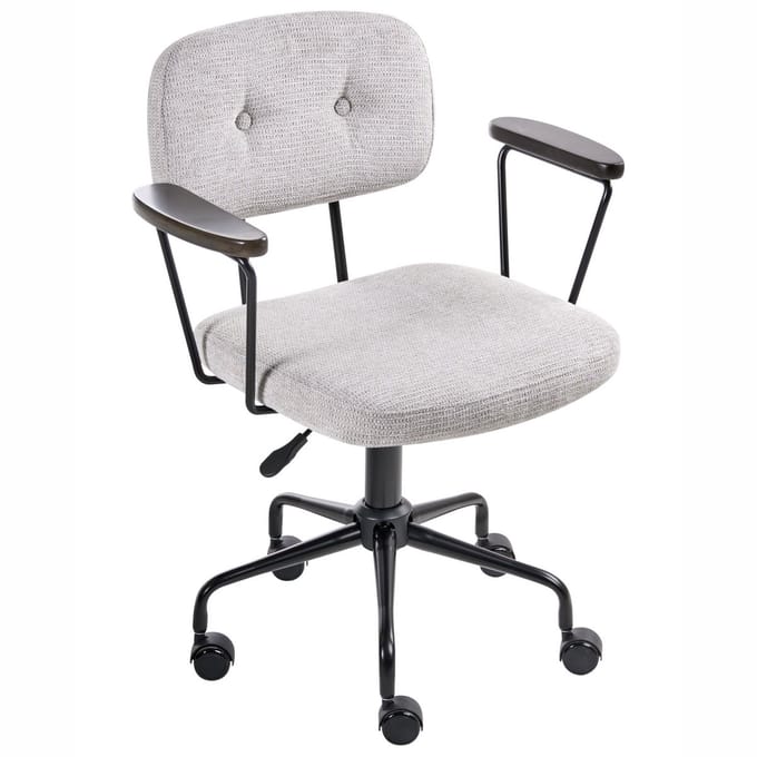 ALGERITA - Bureaustoel - Lichtgrijs - Polyester