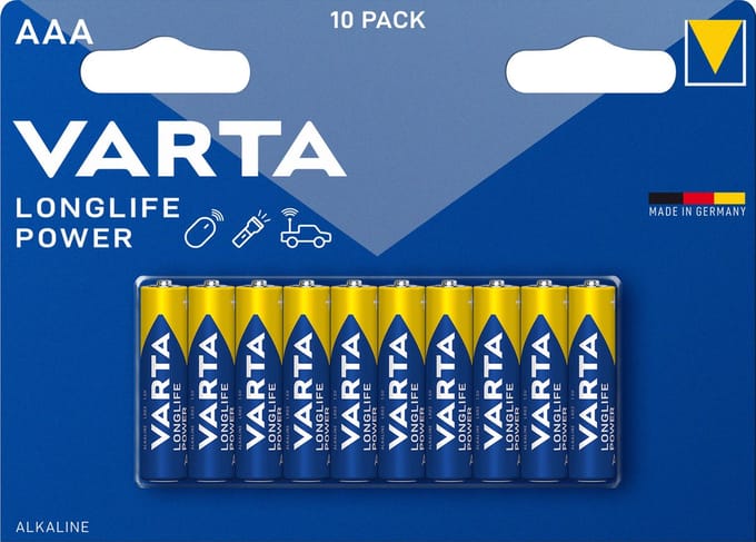 10 Batterijen AAA | Alkaline - Batteries Varta | Batterij – 10 pack – Universele batterij – 1.5 Volt – LR03
