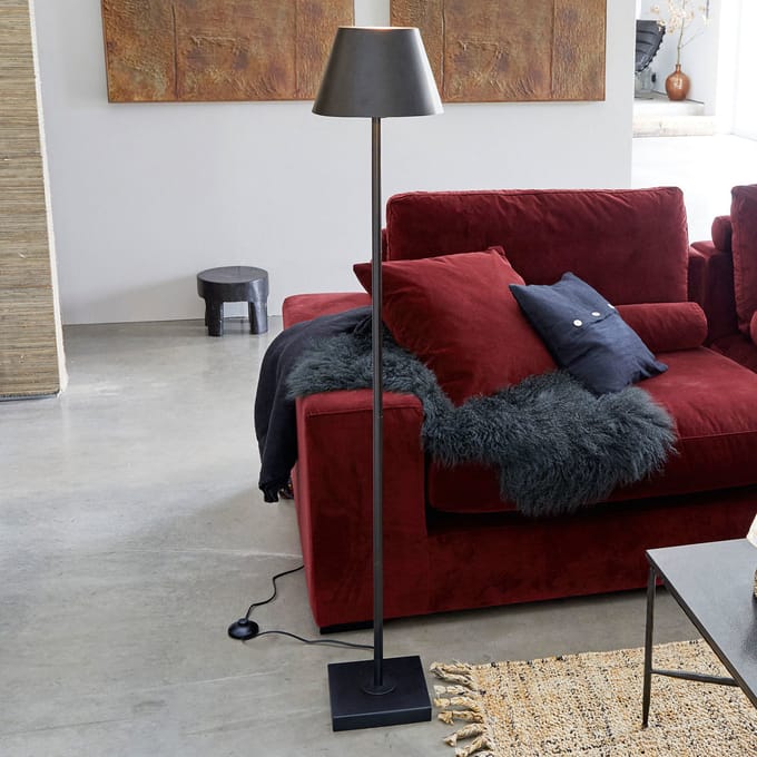 LOBERON Staande lamp Marjan zwart
