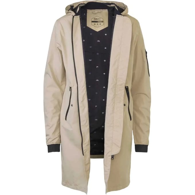 AGU Long Bomber - Regenjas - Dames - Waterdicht en Ademend - Poray 5000 - Beige - Neopreen Manchetten - M