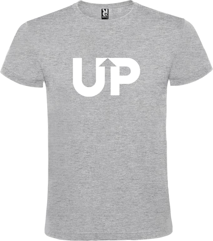 Grijs T-shirt ‘UP’ Wit Maat M