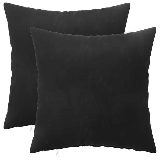 vidaXL - Kussensloop - 2 - pcs - HEERLEN - Zwart - 30 - x - 30 - cm - Fluweel