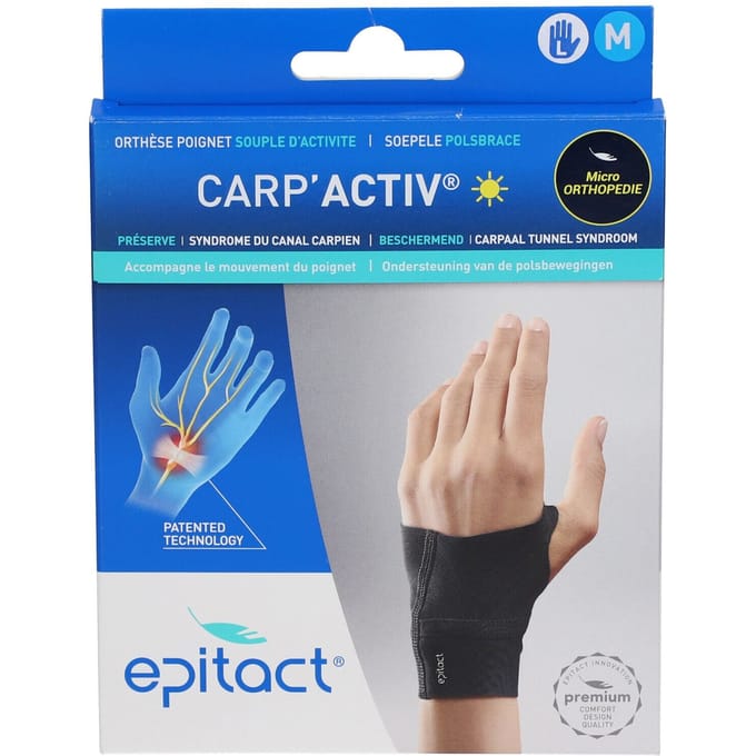Epitact® Carp'Activ™ Soepele Polsbrace voor Overdag Links Medium 1 Verband(en)