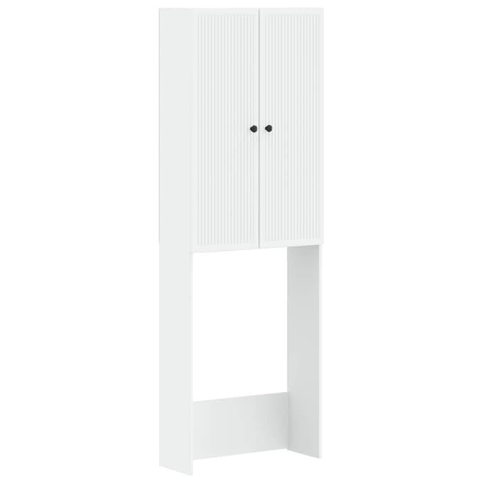 vidaXL - Toiletkast - EDE - Wit - 66 - x - 25,5 - x - 190 - cm - Bewerkt - hout