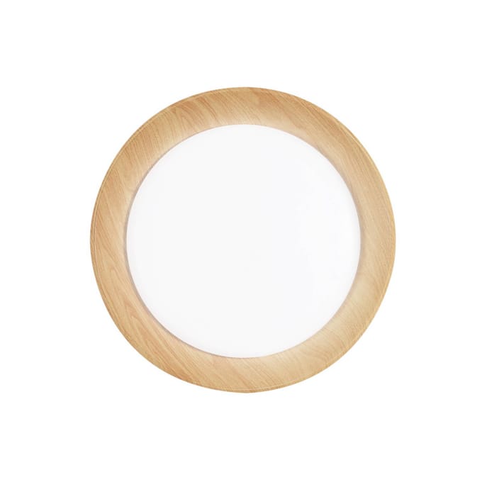 Luce Ambiente Design LED plafondlamp Arka, Ø 50 cm, wit/houtlook, metaal, CCT