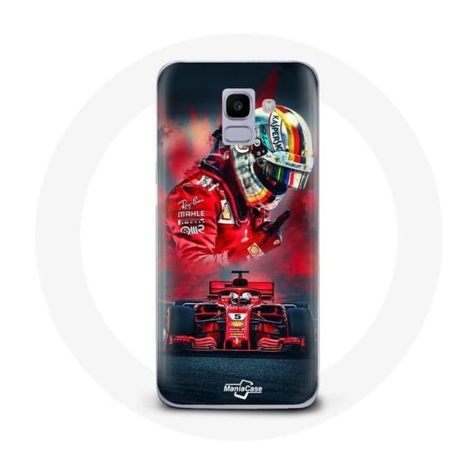 Coque - Formule 1 - Samsung Galaxy A6 2018 - Rouge - Souple - Sebastian Vettel rouge