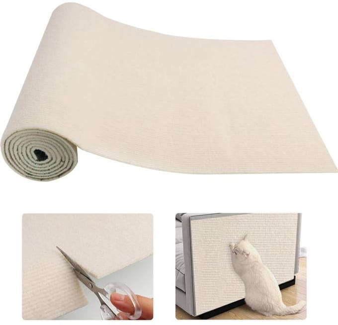 Krabpaal Geschikt voor katten 40×200 cm - Polyester - Beige - Zelfklevend