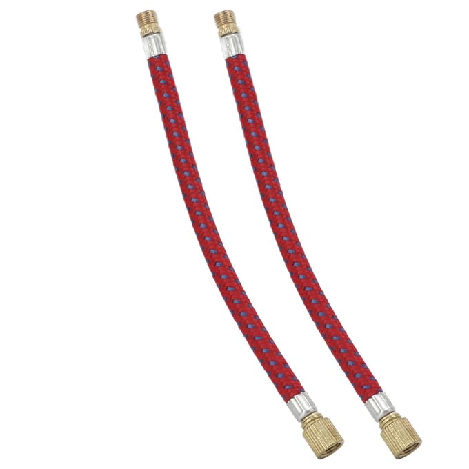 2 stuks Fietspomp Verlengslang Verlenging 16,6 cm6,5 inch Lengte Nylon Koper Materialen Dubbel Ventiel red