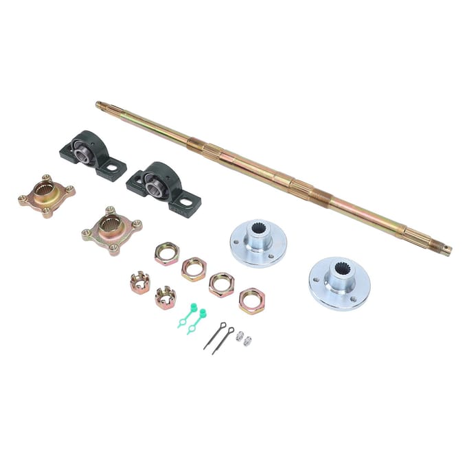 24 inch Go Kart Achteras Kit 17 Tanden Achteras Flens Lager Bevestigingssteunen Set voor 50?150CC ATV's gray