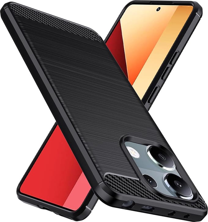 Hoesje geschikt voor Xiaomi Redmi Note 13 Pro / Xiaomi Poco M6 Pro - Techsuit Carbon Silicone Back Cover - Zwart