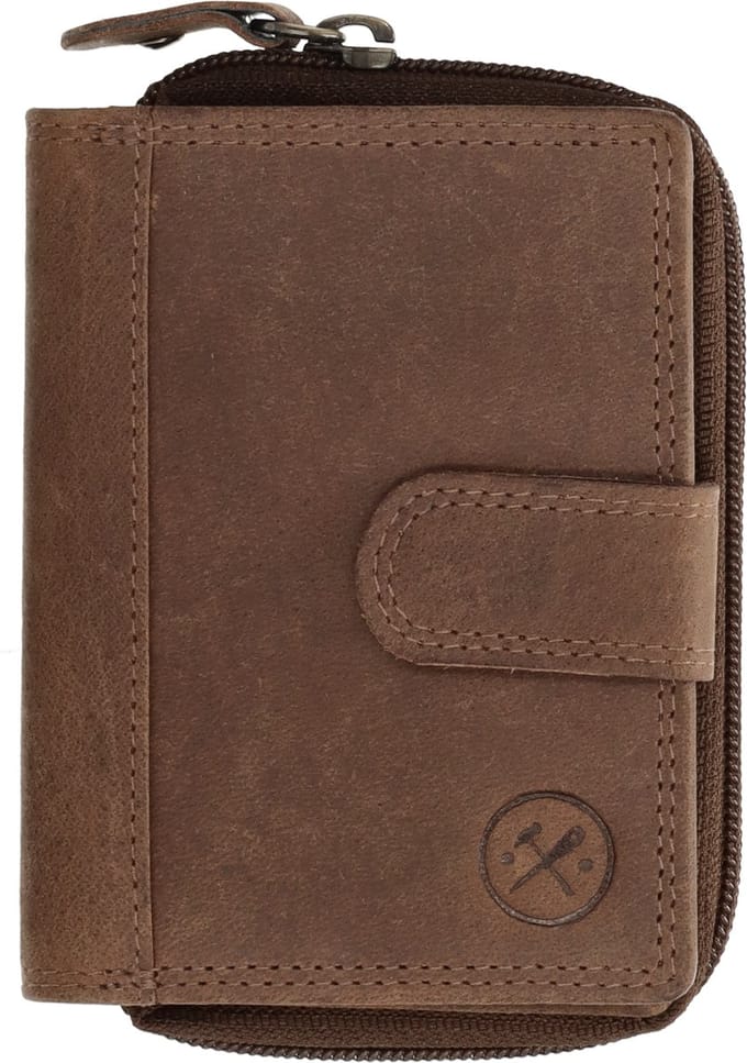 Hide & Stitches Johan van Amstel Portemonnee Leer Donker Bruin