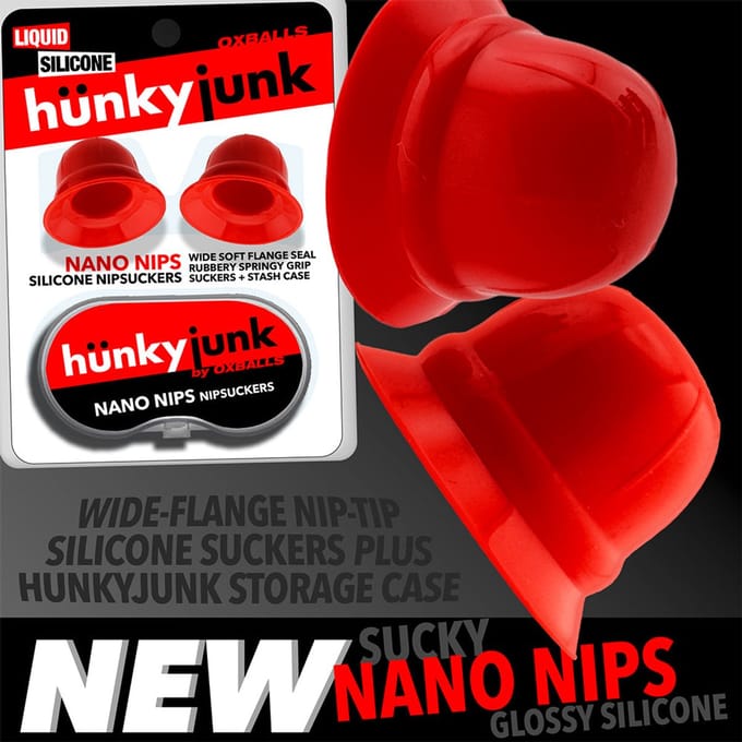Hünkyjunk - Nano Nips - Siliconen Tepelzuigers - Rood