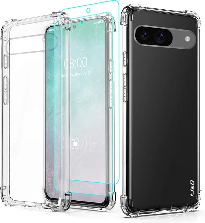 Geschikt voor Google Pixel 9 - Kristalhelder Back Cover Hoesje - Inclusief 2 Screenprotector - Transparant