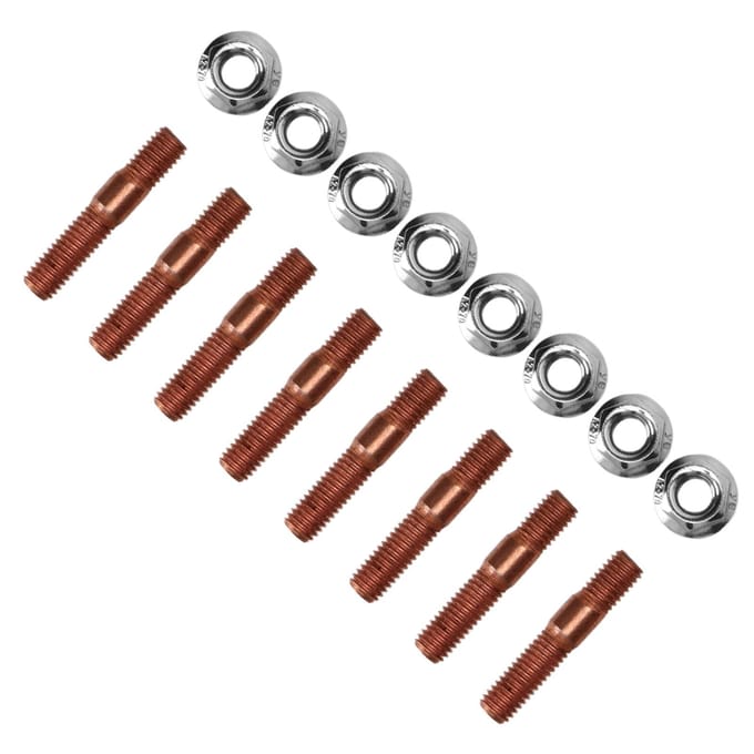 8 Stuks M8 1.25 Schroefdraad Turbo Studs Kit 8mm Metaallegering Hoge Drukbestendig Uitlaatspruitstuk Studbout Moer Hardware