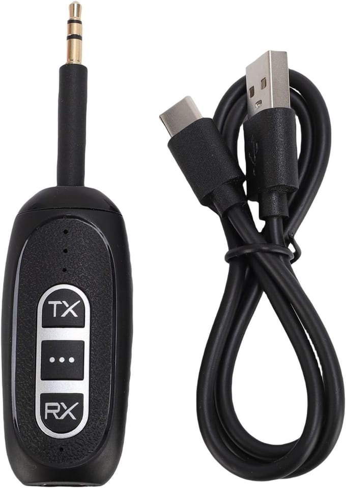 2-in-1 Bluetooth 5.4 Audio-adapter – Bluetooth-zender/ontvanger – 3,5 mm AUX-audioadapter – Lage Latentie – voor PC, Laptop, Tablet, Telefoon