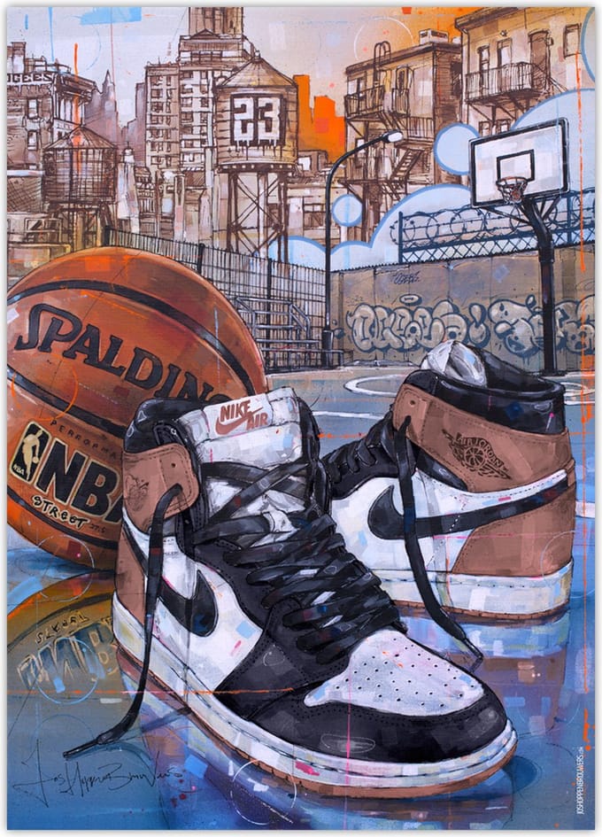 Sneaker poster basketball rust pink 50x70 cm