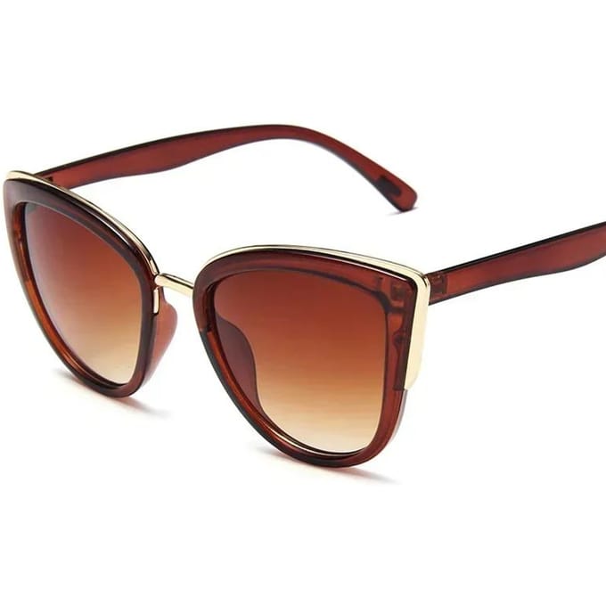 Cateye zonnebril dames vintage gradiëntbril retro cat eye zonnebril damesbril UV400 brown