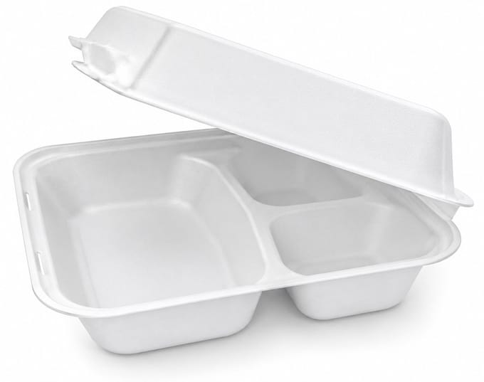 Pomebio duurzame witte menubak van suikerrietpulp -25x24 cm - 25 stuks