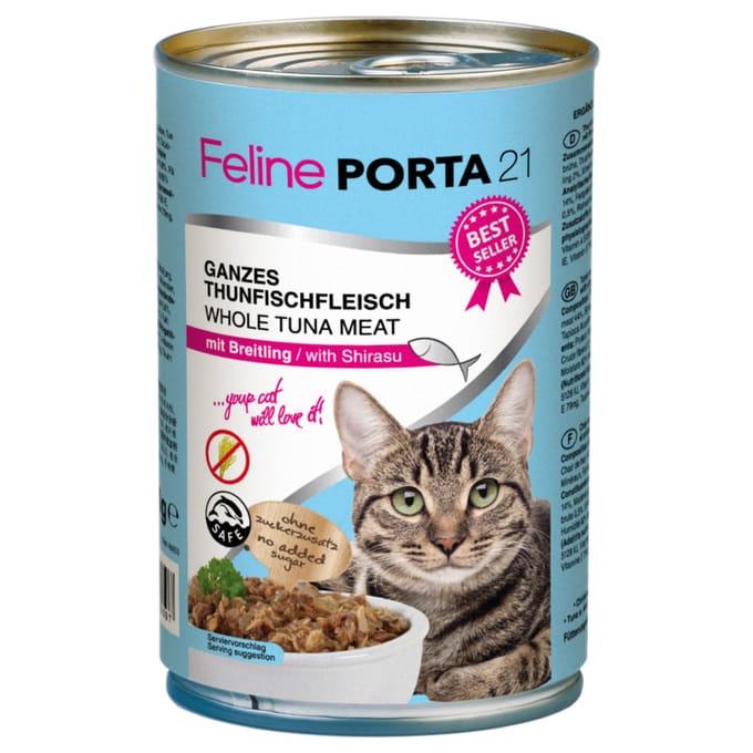 12x400g Feline Tonijn met Sprot (graanvrij) Porta 21 Kattenvoer