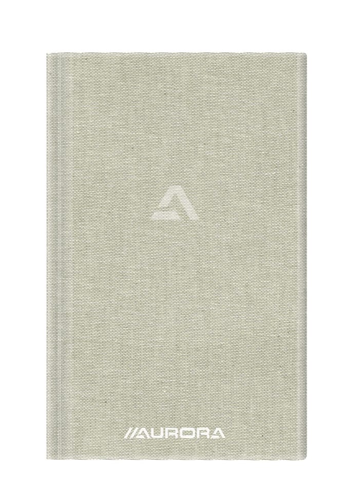 Aurora - MAXI PACK - 8 x Grijs linnen Notebook: Formaat 125x195 mm - Geruit (5x5mm) - 192 Bladzijden - 80gr PEFC papier.