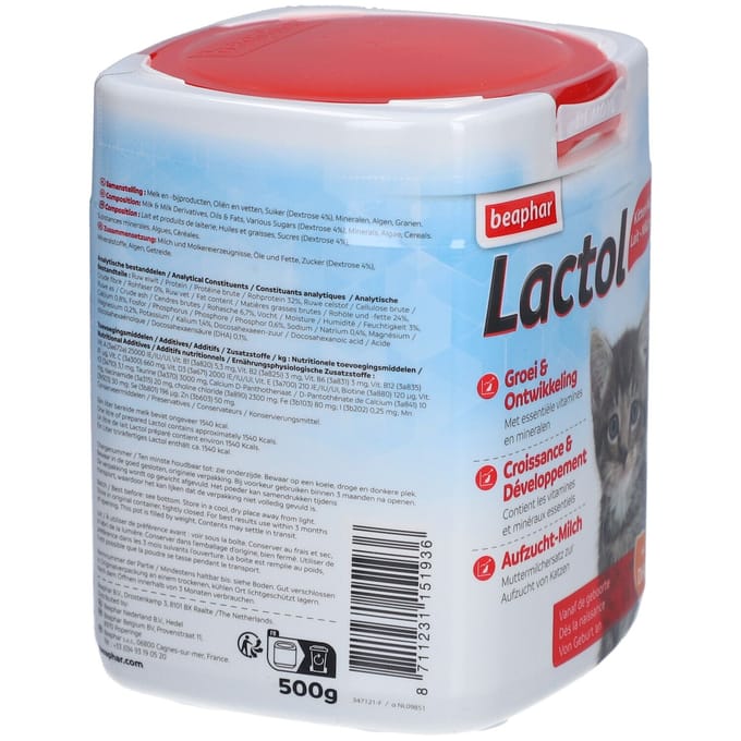 3x500g Lactol Kittenmelk beaphar Kattensnacks