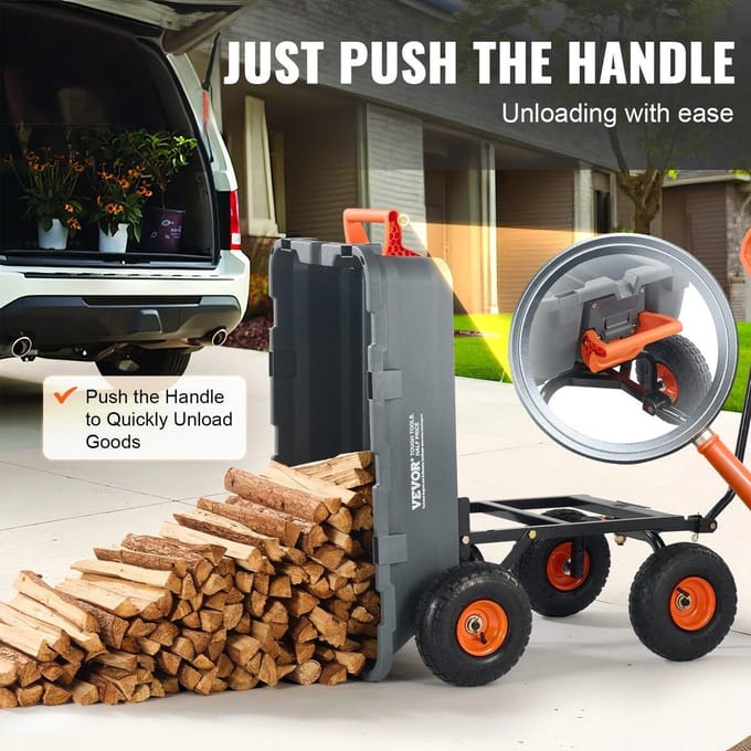 Poly Tuin Kiepwagen Heavy-duty Tuinwagens en Karren 800 lbs 10  Banden