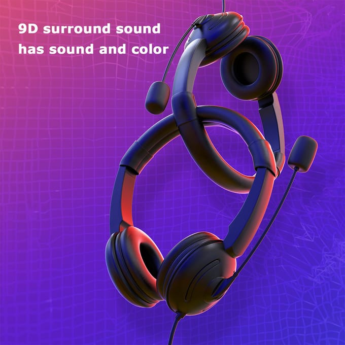 Casque filaire USB avec Microphone antibruit sur l'oreille, casque d'ordinateur, écouteurs de Center d'appel noir