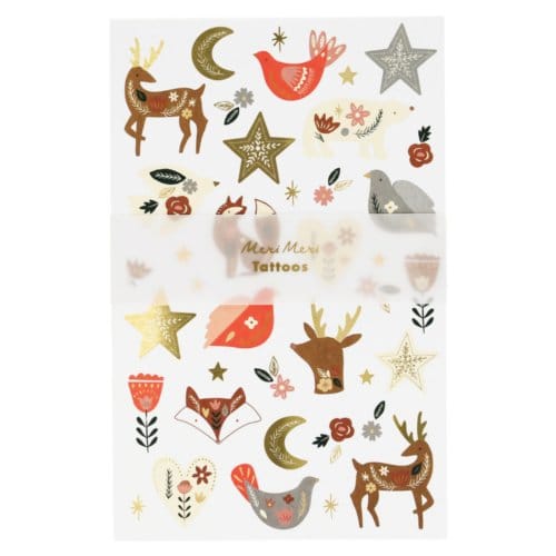 Meri meri kerst - tattoos folk woodland