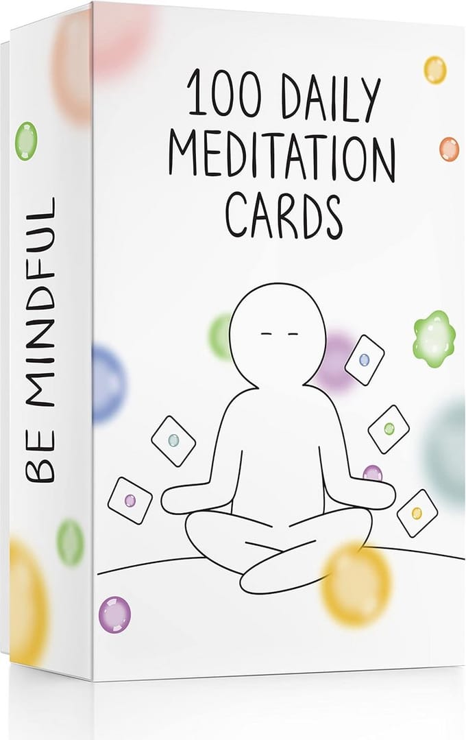 Meditatiekaarten - Mindfulness Oefeningen - Stress Verminderen - 100 Kaarten - A6 Formaat - Multicolor