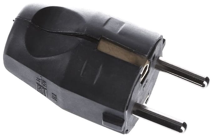 Bachmann CEE 7/7 geaarde stroomstekker | recht | zwart