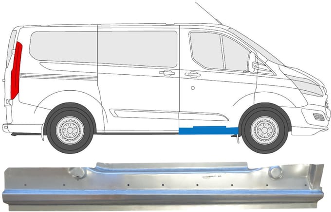 Reparatie dorpel voor Ford Transit Custom 2013-2023 / Rechts