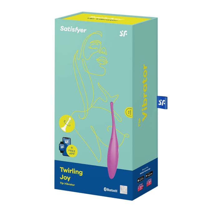 Satisfyer Twirling Joy, tipvibrator met app-bediening, waterdichte, huidvriendelijke siliconen