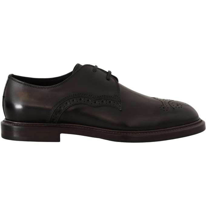 Dolce & Gabbana Zwarte Leren Formele Derby Schoenen