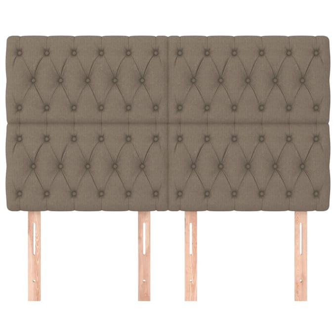 vidaXL - Hoofdbord - taupe - 160x7x118/128 - cm - Stof