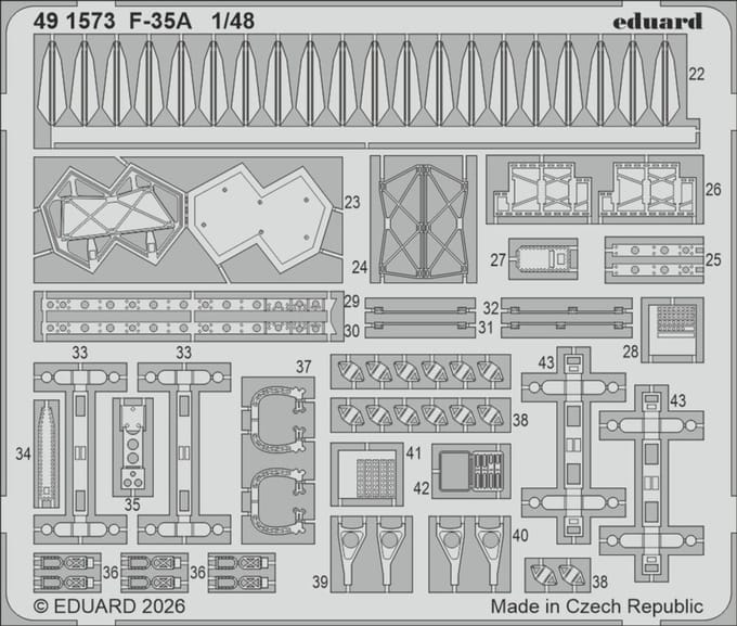 Eduard Modelbouwpakket - 491573 Accessoires Set voor F-35A - Accessoires set - 1:48 - Modelbouw