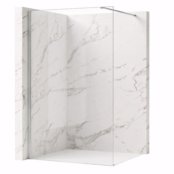 Rea Flexi 80 - Walk-Indouchewand - Chroom - 80X0,8X195Cm