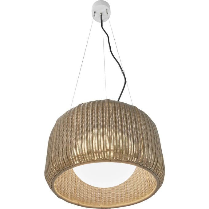 Bover LED buiten hanglamp Fora S, natuurlijk wit/beige, Ø 50 cm