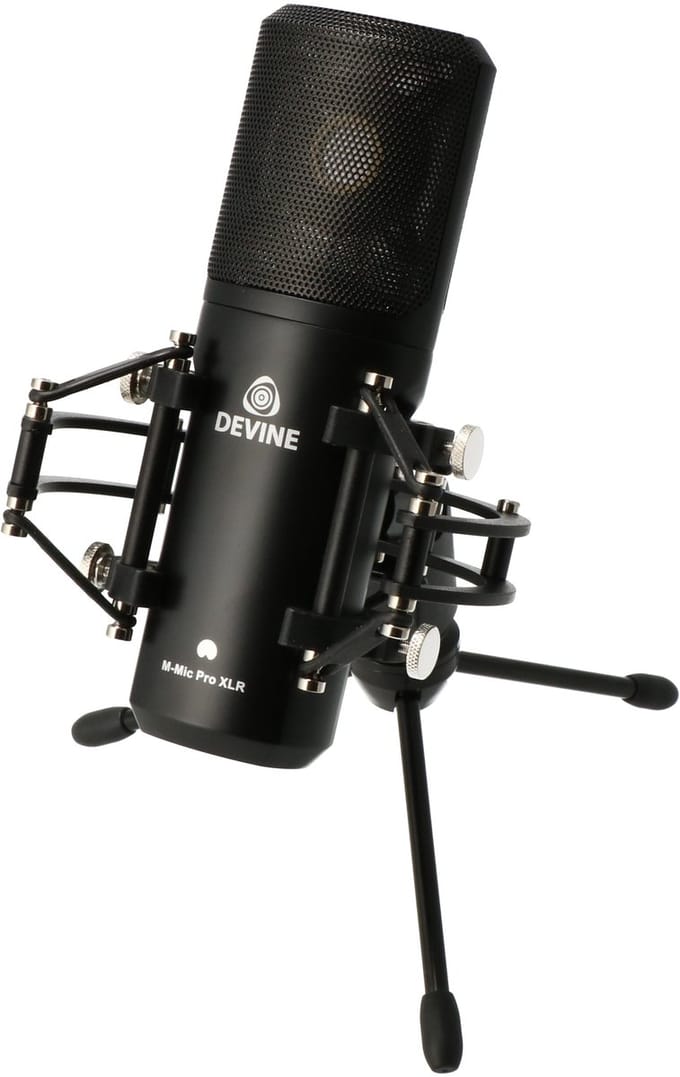 Condensatormicrofoon - incl. shockmount en statief - Zwart Devine M-Mic