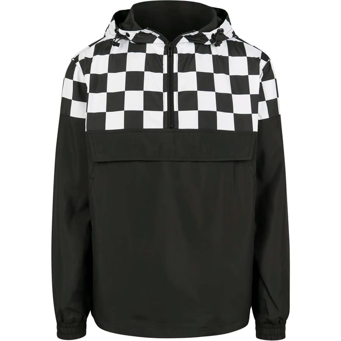 Urban Classics - Check Pull Over Jacket - M - Zwart