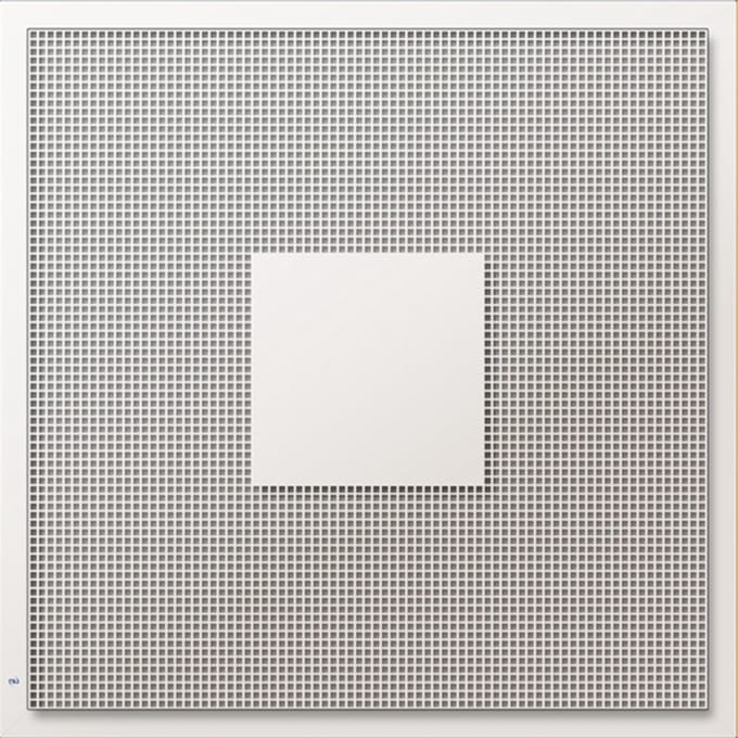 Econox Geperforeerd plafondrooster voor toe- en afvoer 595x595 mm – 200 mm – RAL 9010