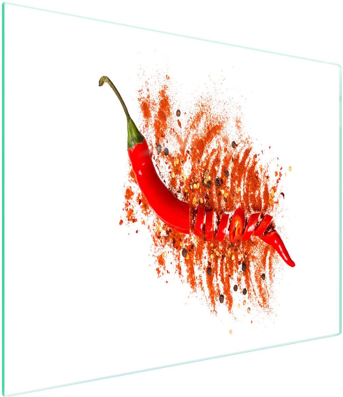 TMK ArtDeko - Snijplank van Glas - 52x30 cm - Chilli - Antislip