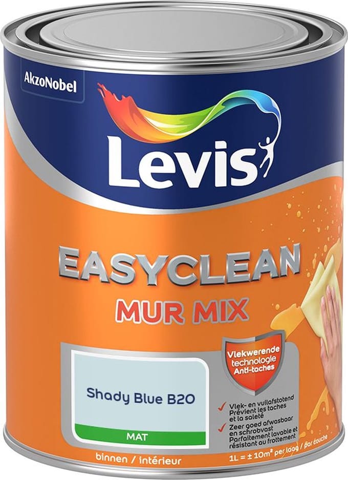 Levis - Easyclean Mur Mat Mix - Shady Blue B20 - Mengverf - 1 L